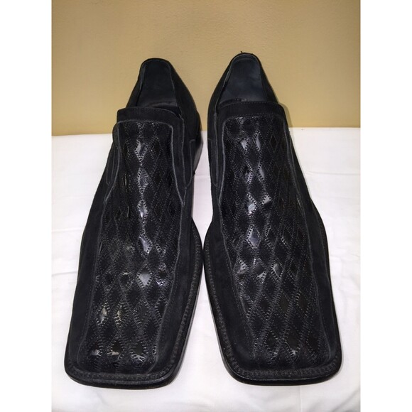 GUERRINO MARSILIMENITALIANSLIP ON BLACK LEATHERSHOES SIZEEURO 45